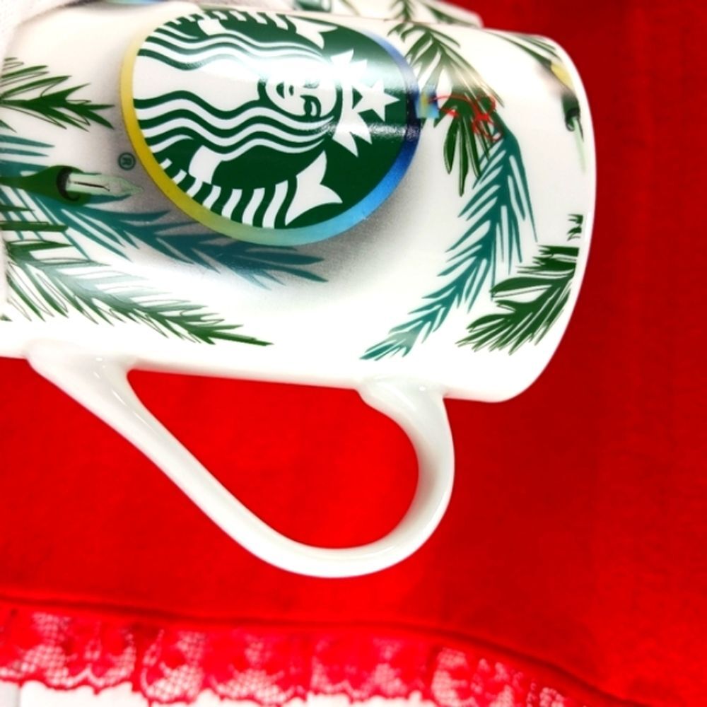 Starbucks 2020 Christmas New Bone China 11oz. Coffee Mug Set TWO MUGS - Picture 8 of 10